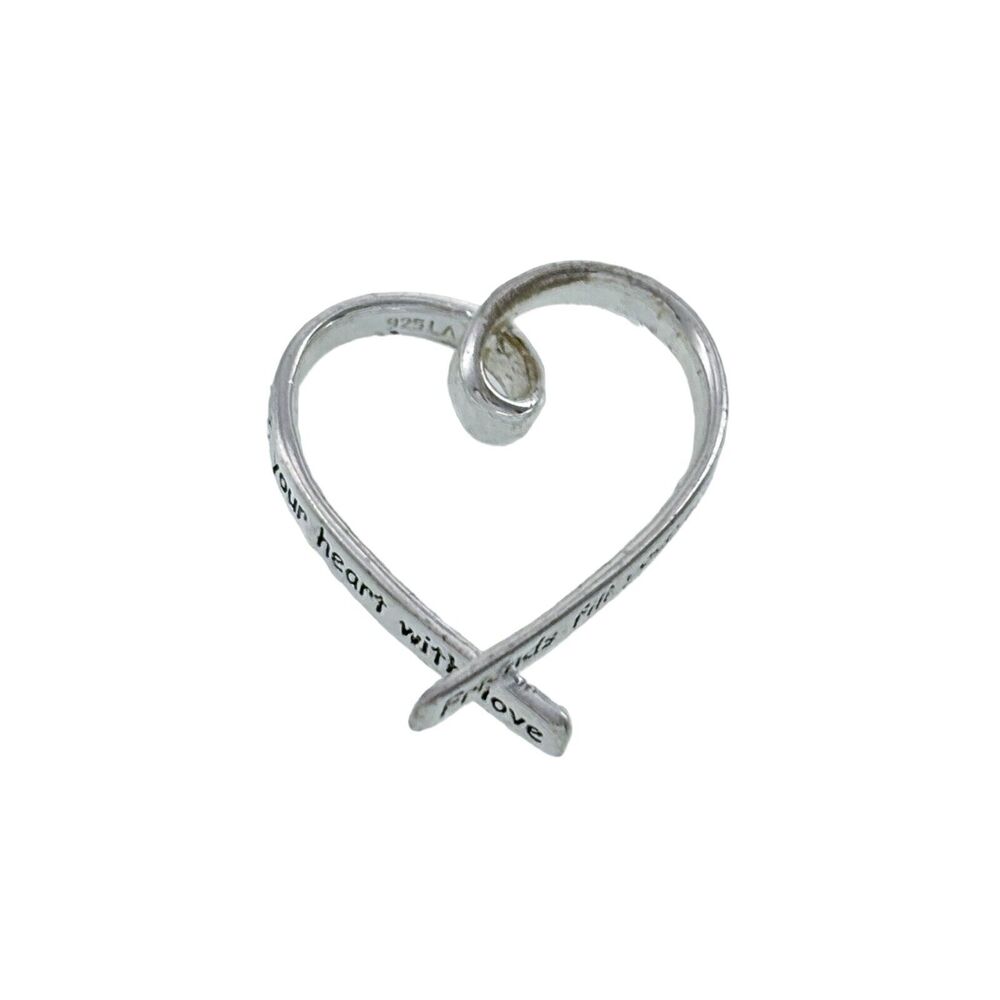 Vintage Sterling Silver 925 Twisted Heart Friend Quote Pendant